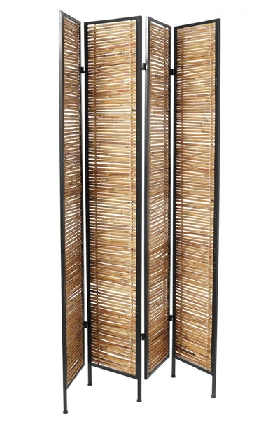 Shop Uma Novogratz Bamboo 4-panel Room Divider In Light Brown