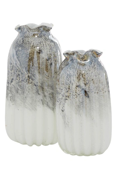 Shop Uma Novogratz Set Of 2 Glass Vases In Gray