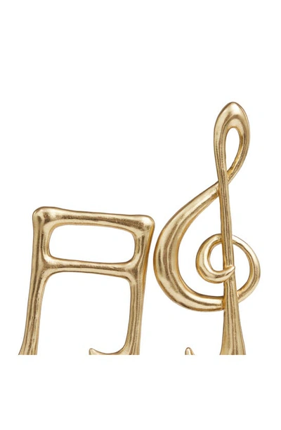 Shop Uma Novogratz Set Of 2 Music Note Sculptures In Gold