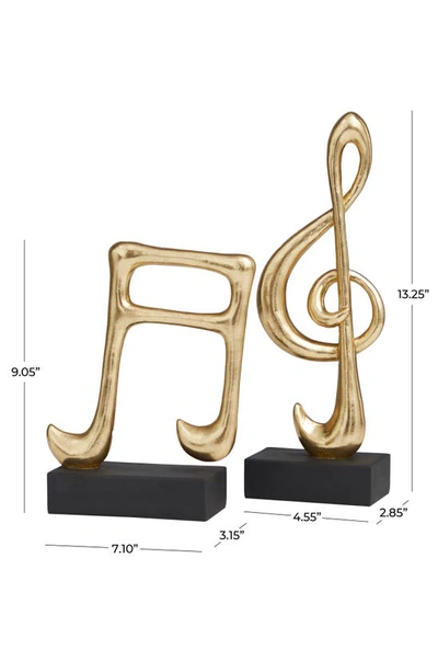 Shop Uma Novogratz Set Of 2 Music Note Sculptures In Gold