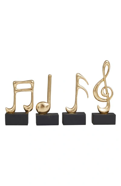 Shop Uma Set Of 4 Music Note Sculptures In Gold