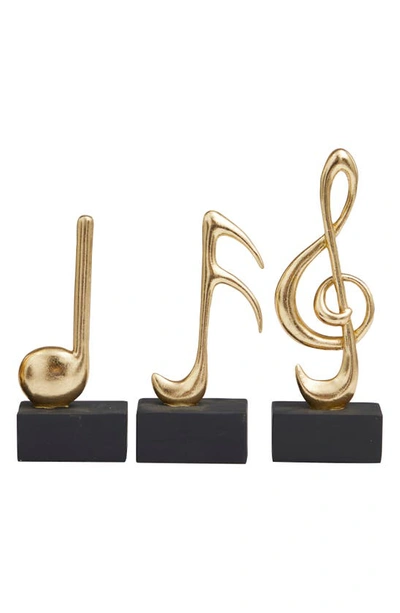 Shop Uma Set Of 4 Music Note Sculptures In Gold