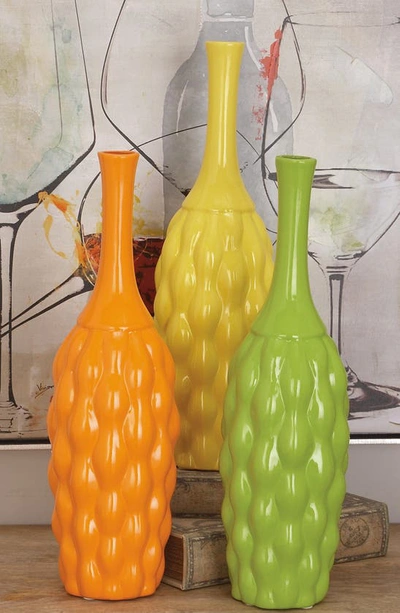 Shop Uma Novogratz Set Of 3 Textured Vases In Multi