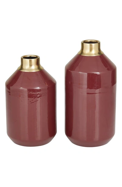 Shop Uma Red 2-piece Metal Vase