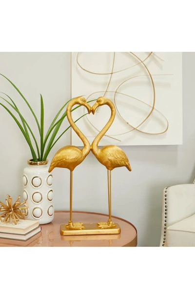 Shop Uma The Novogratz Resin Flamingo Bookends In Gold