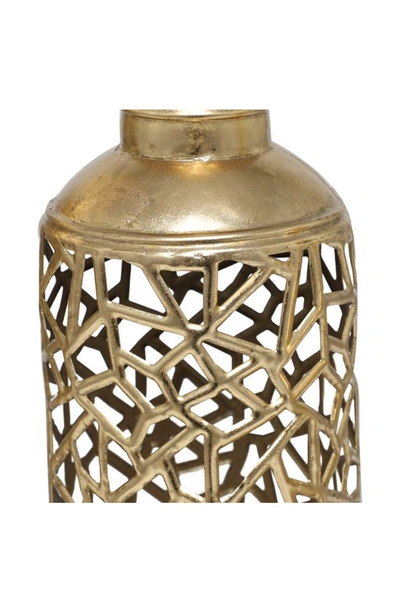 Shop Uma The Novogratz Set Of 3 Metal Abstract Vases In Gold