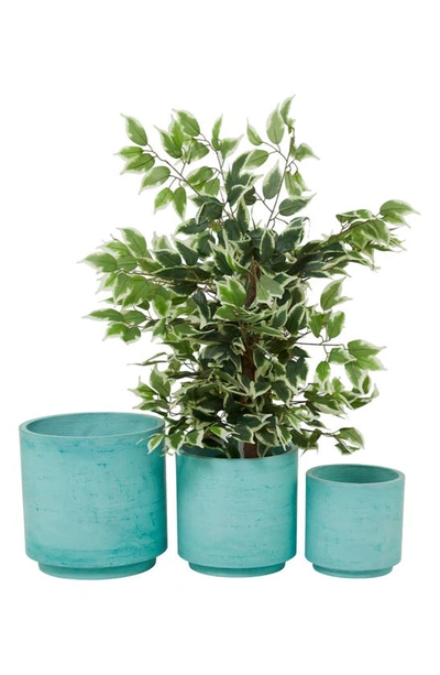 Shop Uma Novogratz Set Of 3 Planters In Teal