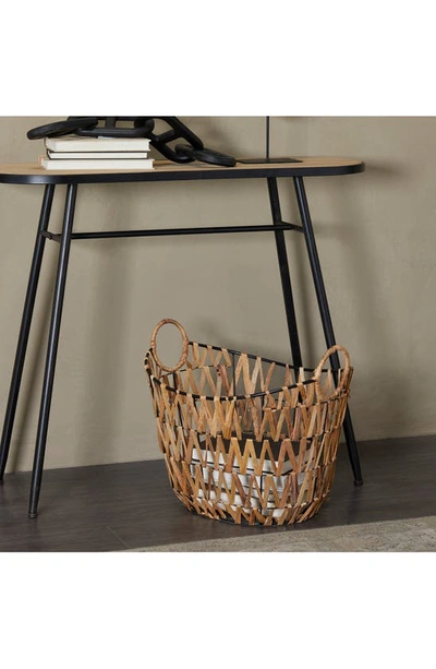 Shop Uma Novogratz Weave Metal Storage Basket In Brown