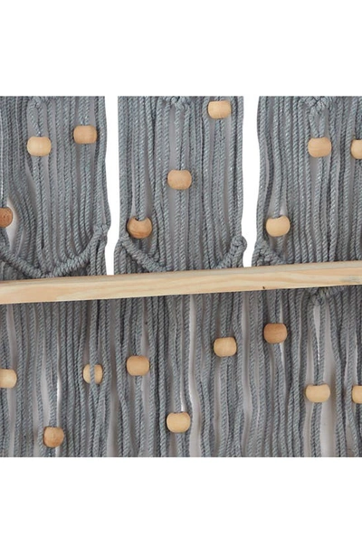 Shop Uma Novogratz Crochet Hanging Wall Shelf In Gray