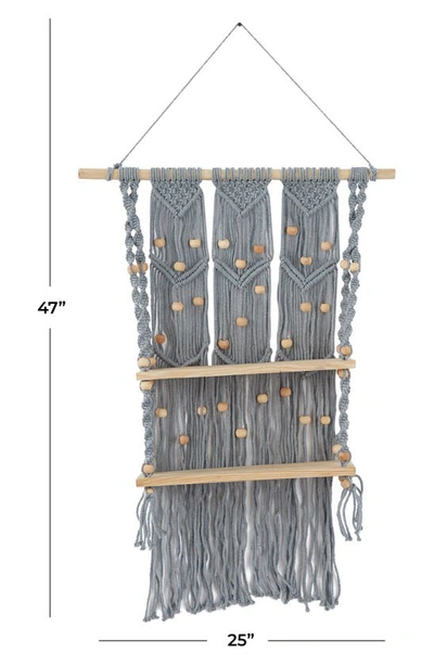 Shop Uma Novogratz Crochet Hanging Wall Shelf In Gray