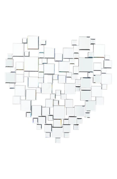 Shop Uma Mirrored Mosaic Heart Wall Art In Silver