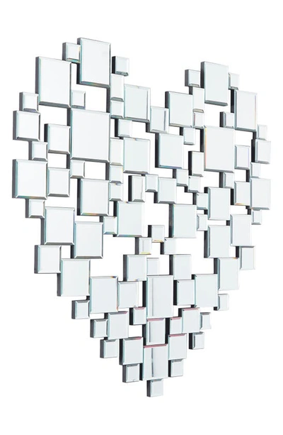Shop Uma Mirrored Mosaic Heart Wall Art In Silver