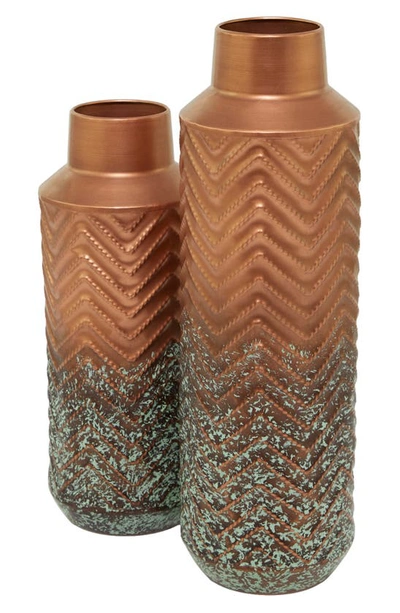 Shop Uma Set Of Two Copper Patina Texture Vase