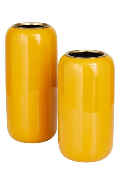 Shop Uma Set Of 2 Vases In Yellow