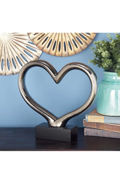 Shop Uma Ceramic Heart Sculpture In Silver