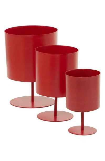 Shop Uma Novogratz Set Of 3 Indoor Planters In Red