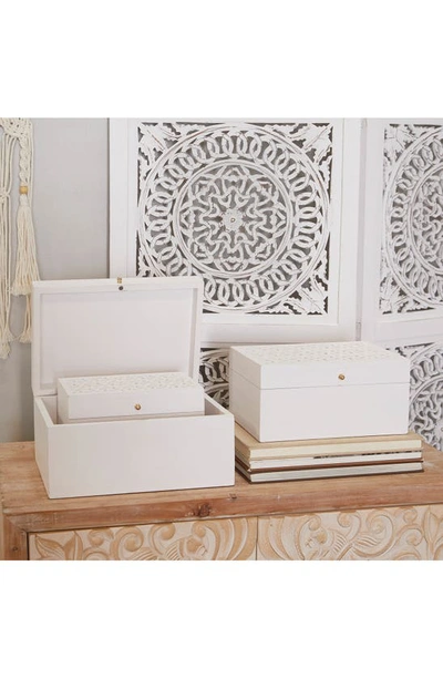Shop Uma Set Of Three Engraved Keepsake Boxes In White