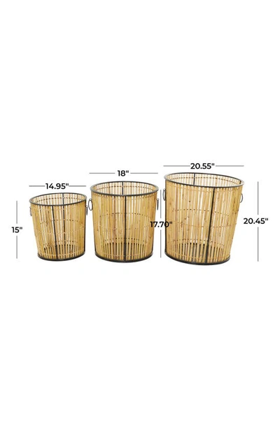Shop Uma Novogratz Set Of 3 Rattan Baskets In Light Brown