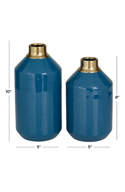Shop Uma Blue 2-piece Metal Vase