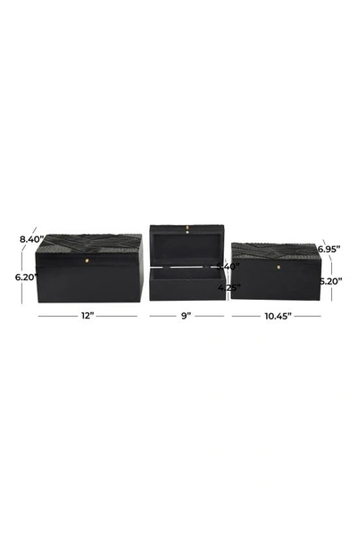 Shop Uma Set Of 3 Decorative Boxes In Black