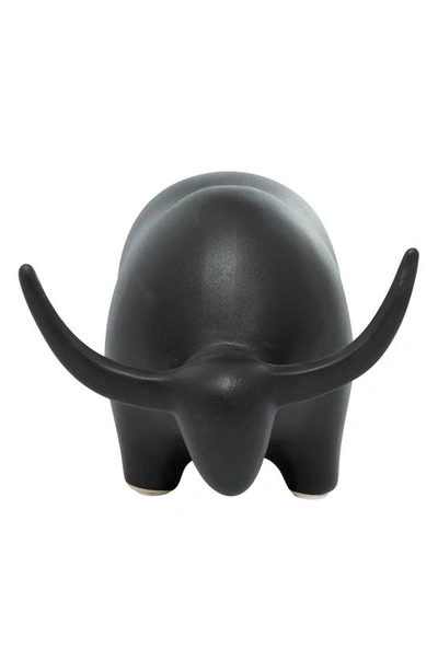 Shop Uma Ceramic Bull Sculpture In Black