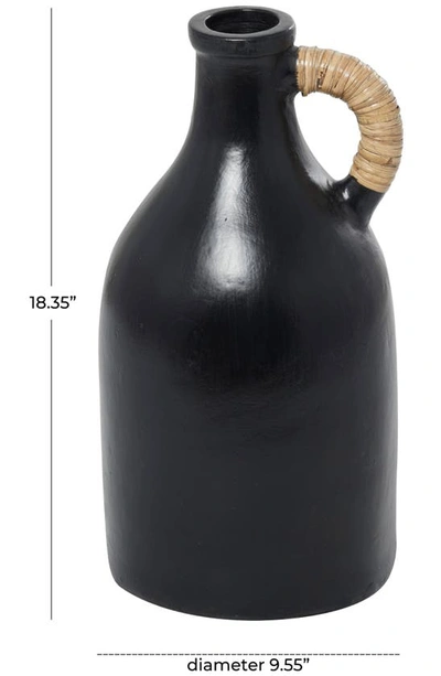 Shop Uma Terracotta Rattan Wrapped Jug Vase In Black
