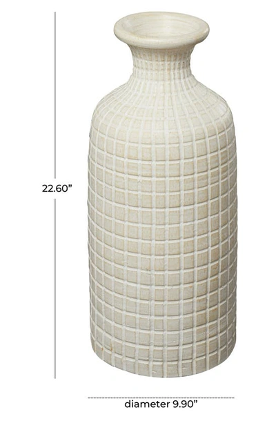 Shop Uma Geometric Terracotta Vase In Cream