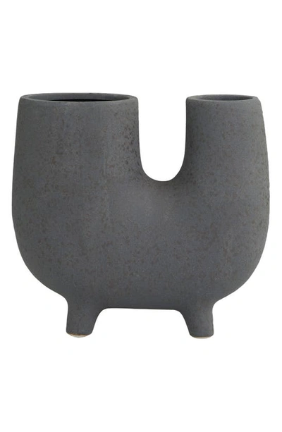 Shop Uma U-shape Ceramic Vase In Dark Gray