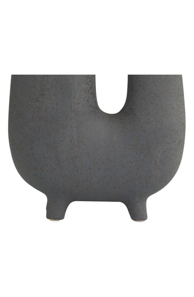 Uma U-shape Ceramic Vase In Dark Gray