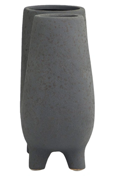 Shop Uma U-shape Ceramic Vase In Dark Gray