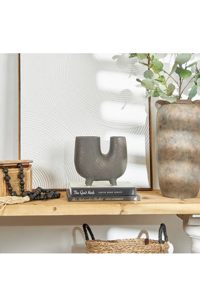 Shop Uma U-shape Ceramic Vase In Dark Gray