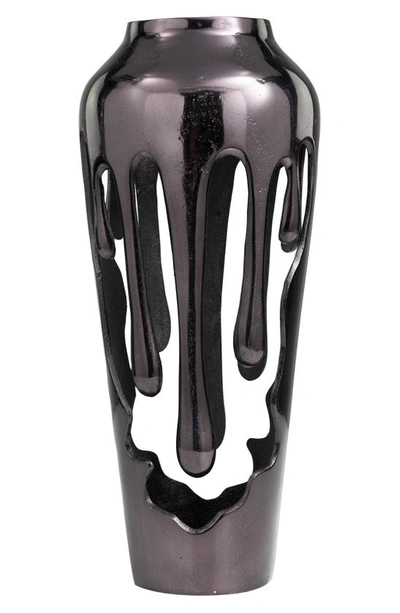 Shop Uma Aluminum Drip Vase In Black