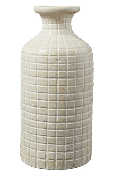 Shop Uma Texture Terracotta Vase In Cream