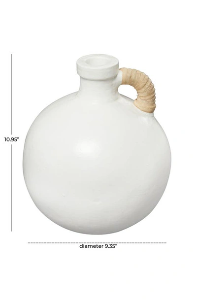 Shop Uma Terracotta Rattan Wrapped Jug Vase In White