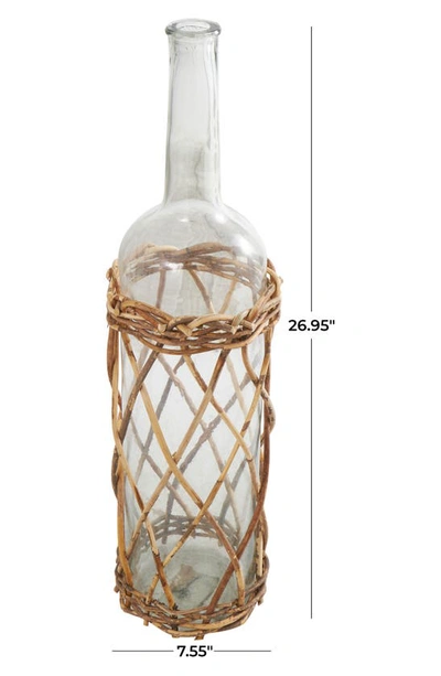 Shop Uma Tall Rattan Woven Glass Vase In Clear