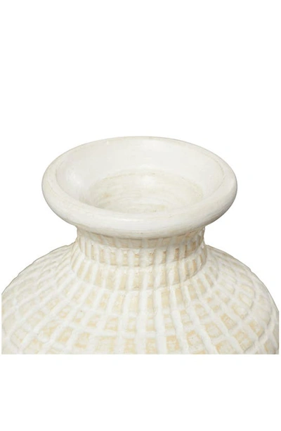 Shop Uma Geometric Terracotta Vase In Cream