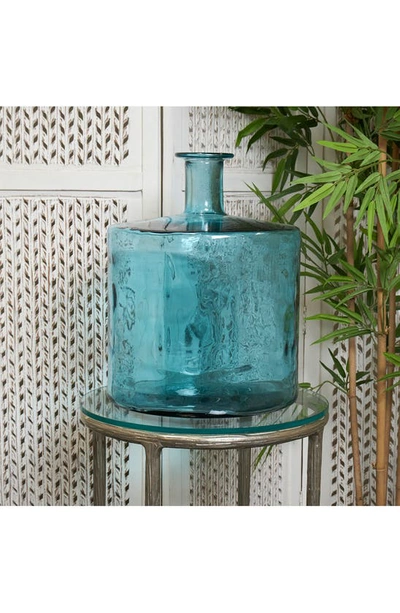 Shop Uma Recycled Glass Vase In Teal