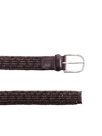 Shop Orciani Braided Leather Belt