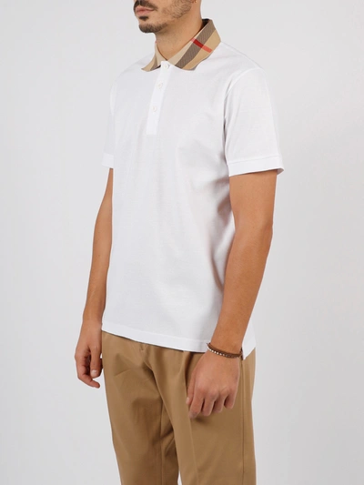 Shop Burberry Cody Check Collar Polo Shirt