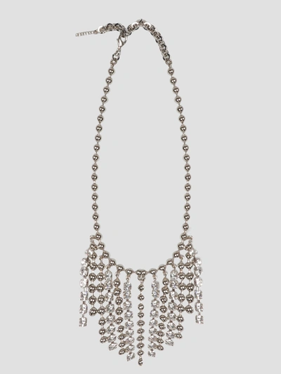 Shop Alessandra Rich Crystal And Chain Fringes Necklace
