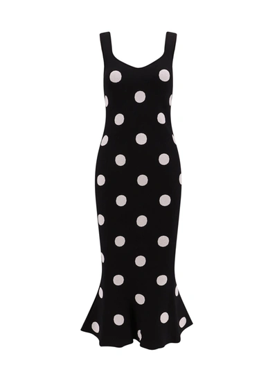 Shop Marni Stretch Viscose Dress With Polka-dot Motif