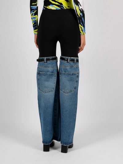 Shop Coperni Hybrid Flare Denim Trousers