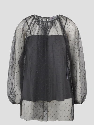 Shop Red Valentino Point D`esprit Tulle Shirt
