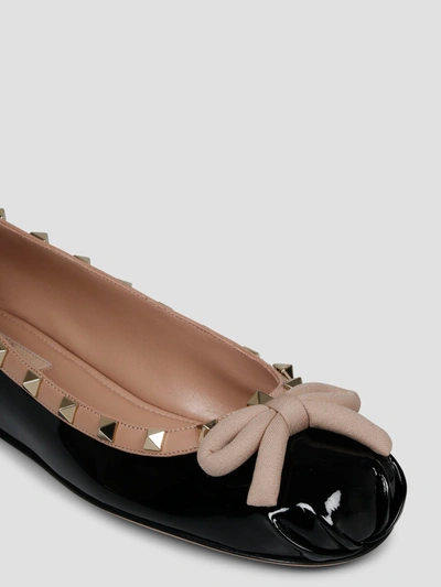 Shop Valentino Rockstud Patent Leather Ballerina