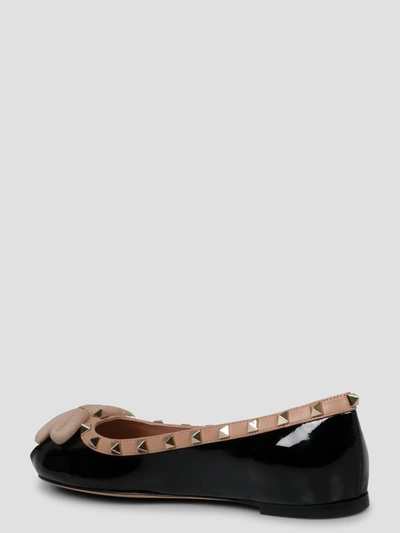 Shop Valentino Rockstud Patent Leather Ballerina