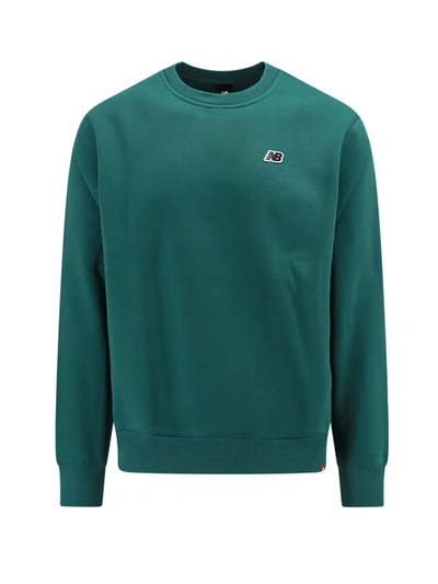 Shop New Balance Cotton Sweatshirt With Embroidered Logo