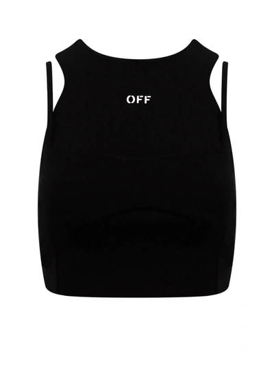 Shop Off-white Viscose Blend Top With Frontal Logo