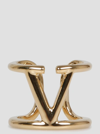 Shop Valentino Vlogo Signature Metal Ring