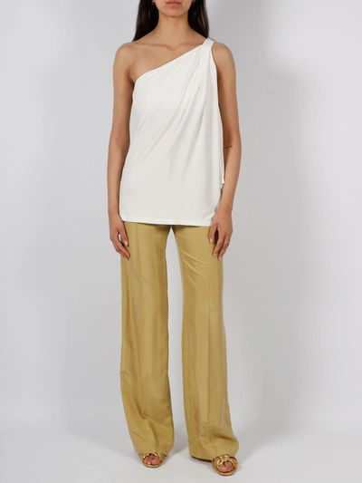 Shop Alberta Ferretti Wide Silk Habotai Trousers