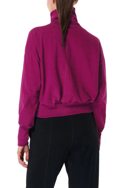 Shop Sweaty Betty Melody Fleece Pullover Sweatshirt In Amaranth Pink